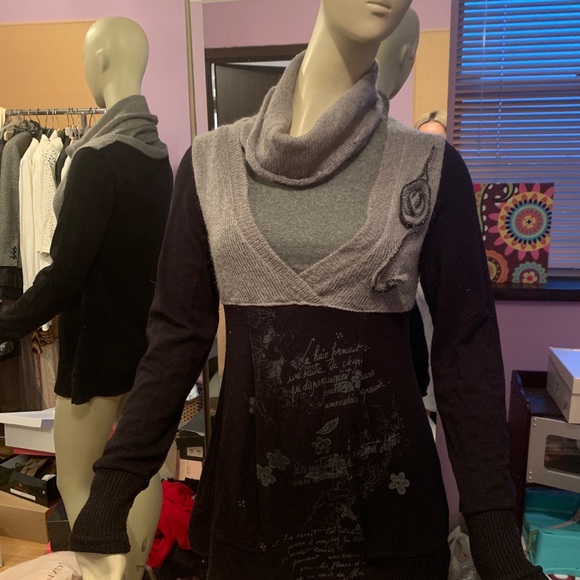 Planete wool blend combo long top M - Picture 3 of 14